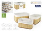 Confortime Set 3 Cestas de Ordenación Bambu Natural 32x22x15.5 cm y 28 cm (8 Unidades)