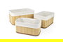 Confortime Set 3 Cestas de Ordenación Bambu Natural 32x22x15.5 cm y 28 cm (8 Unidades)