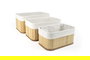 Confortime Set 3 Cestas de Ordenación Bambu Natural 32x22x15.5 cm y 28 cm (8 Unidades)