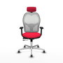 PIQUERAS Y CRESPO Silla de oficina Jorquera con mecanismo Sincro/Traslack, Rojo y Blanco