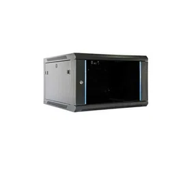2LAN Armario Rack Mural 6U 19'' 600x600x368mm Negro con Puerta de Cristal, Modelo AR1906U600X600M1