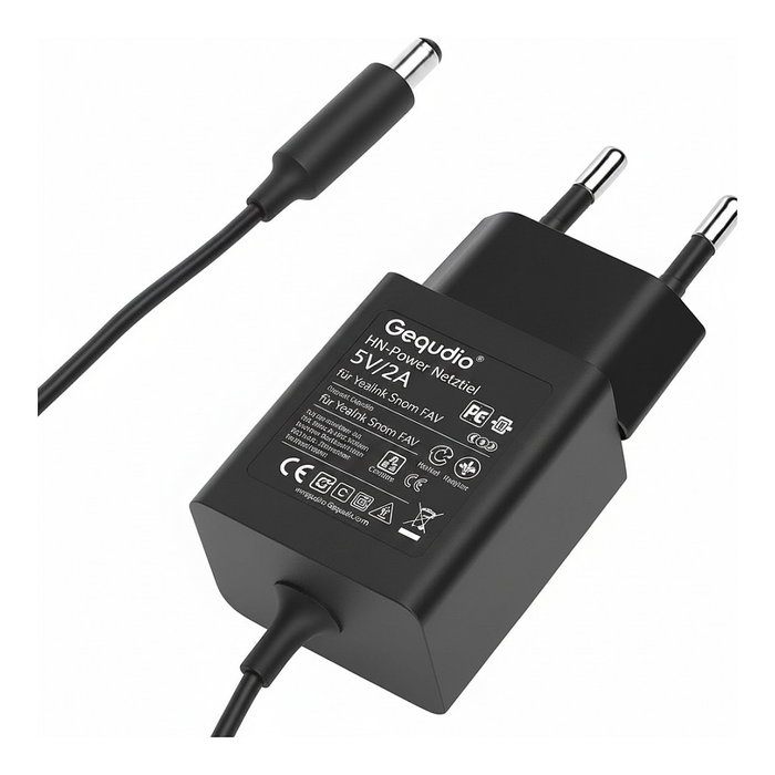 GEQUDIO HN-Power Fuente de alimentación 5V/2A compatible con Yealink y Snom FAV GEQUDIO HN-Power Fuente de alimentación 5V/2A compatible con Yealink y Snom FAV