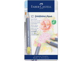 Faber-Castell 114622 Estuche Metálico con 12 Lápices de Colores Acuarelables Pastel