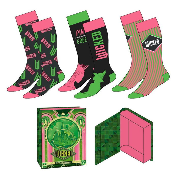 Cerdá Pack de 3 Calcetines Wicked Adulto Talla 36-43, Multicolor