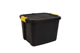 Caja Almacenamiento Strata By Cep Hw443 42 Litros Apilable Con Tapa Servicio Pesado Negro