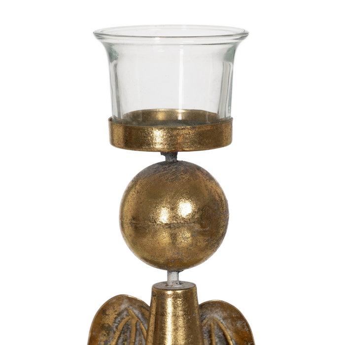 Portavelas Ángel Oro Metal-Cristal 26,50 X 13,50 X 52,50 cm