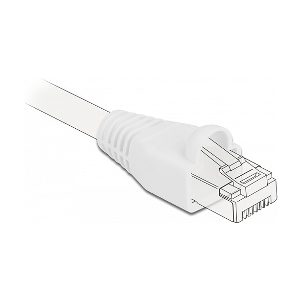 DeLOCK Alivio de tensión para conector RJ45 blanco, 20 unidades