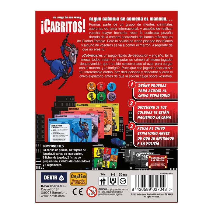 Devir Juego de Mesa ¡Cabritos! Deducción y Roles Ocultos para 3-6 Jugadores a partir de 10 Años