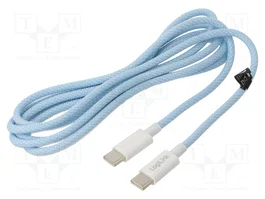 LogiLink Cable USB-C a USB-C, 1,5m, Azul, Trenzado en Nylon