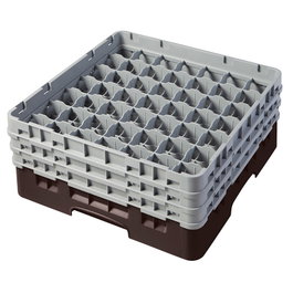 CAMBRO Cesta de lavado 49 comp. 3 alturas Castaño