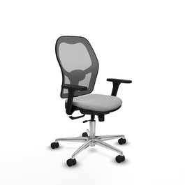 PIQUERAS Y CRESPO Silla de oficina Jorquera con mecanismo Sincro/Traslack, Brazos 3D y Tela Gris claro