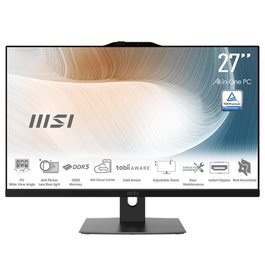 Msi Ordenador All In One AM272P - 1096Es, Pantalla 27" FHD IPS, Intel Core i7-150U, 16 GB DDR5, SSD 500 GB, Windows 11 Home