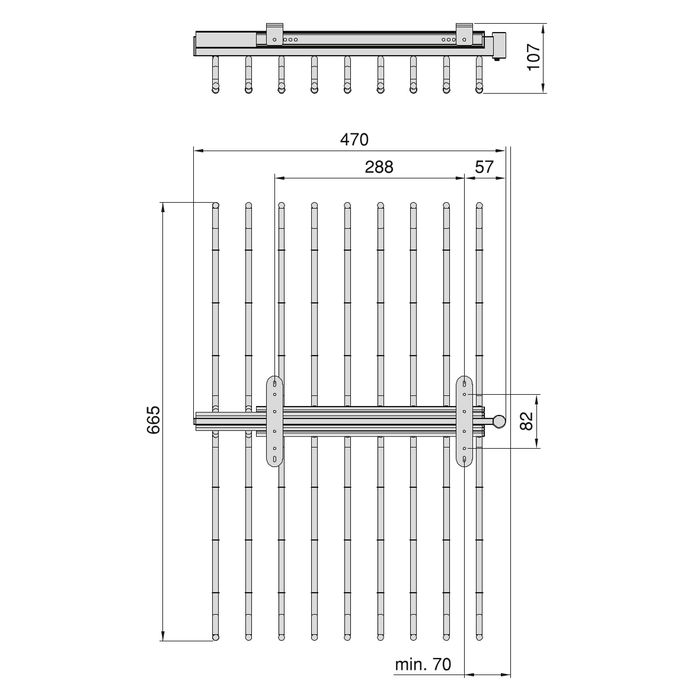 Emuca Pantalonero doble extraíble para armario Self, Acero y Plástico, Cromado