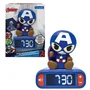 Lexibook Reloj Despertador Luz Nocturna 3D Capitán América Vengadores Avengers Marvel con Pantalla LCD Retroiluminada y Sonidos