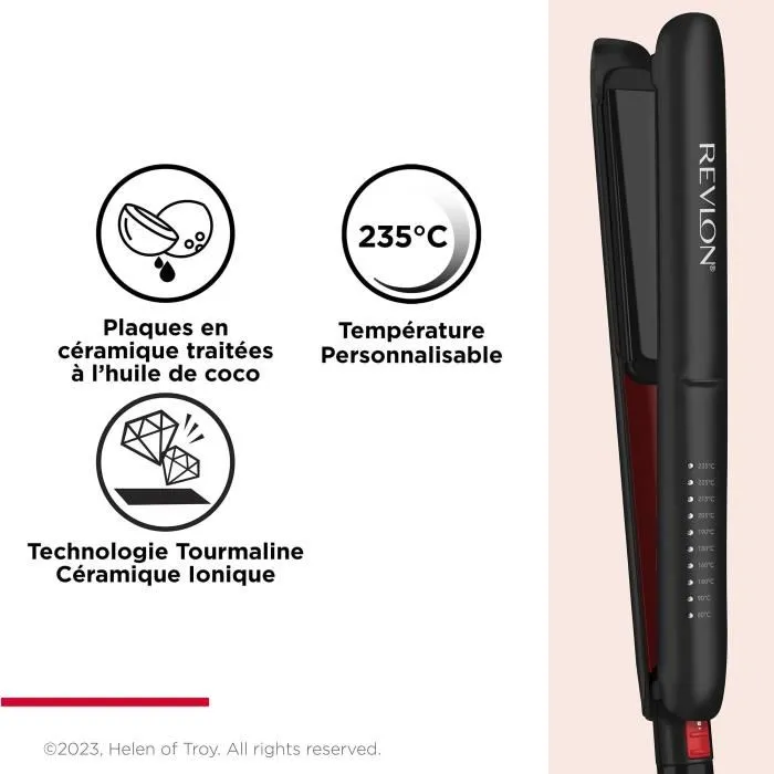 Revlon RVST2211 Smoothstay Plancha de Pelo 25mm Infundida en Aceite de Coco con Funda de Viaje