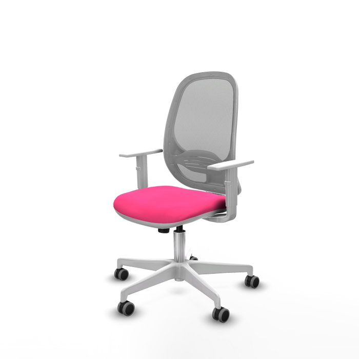 PIQUERAS Y CRESPO Silla de oficina Cilanco Rosa y Gris con mecanismo Sincro PIQUERAS Y CRESPO Silla de oficina Cilanco Rosa y Gris con mecanismo Sincro