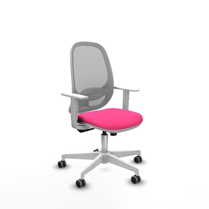 PIQUERAS Y CRESPO Silla de oficina Cilanco Rosa y Gris con mecanismo Sincro PIQUERAS Y CRESPO Silla de oficina Cilanco Rosa y Gris con mecanismo Sincro