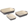 Staub Juego de 3 Recipientes Rectangulares de Cerámica Antiguo Gris