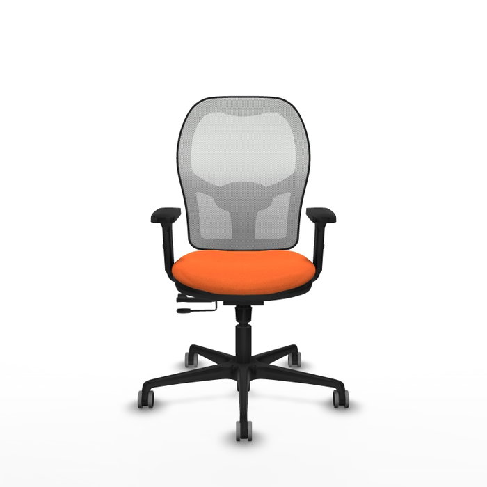 PIQUERAS Y CRESPO Silla de oficina Jorquera con mecanismo Sincro/Traslack, Naranja y Blanco