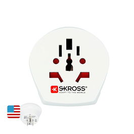 Skross Adaptador Mundial a Estados Unidos 1500221-e para Equipos con Enchufes de 2 y 3 Polos Diseñado en Suiza