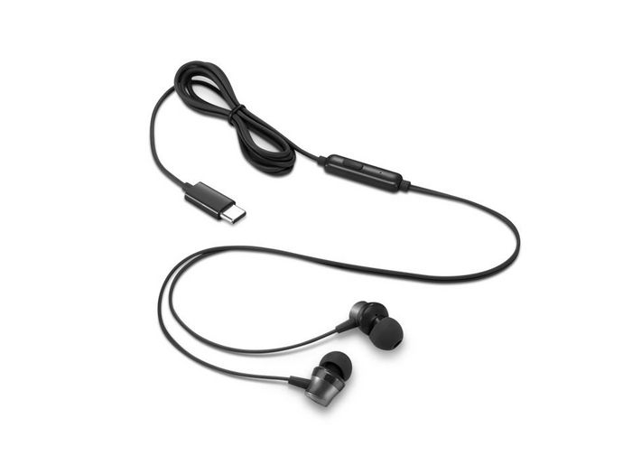 Lenovo - Auriculares diadema con cable intrauditivos USB Type-C para oficina y call center - Negro