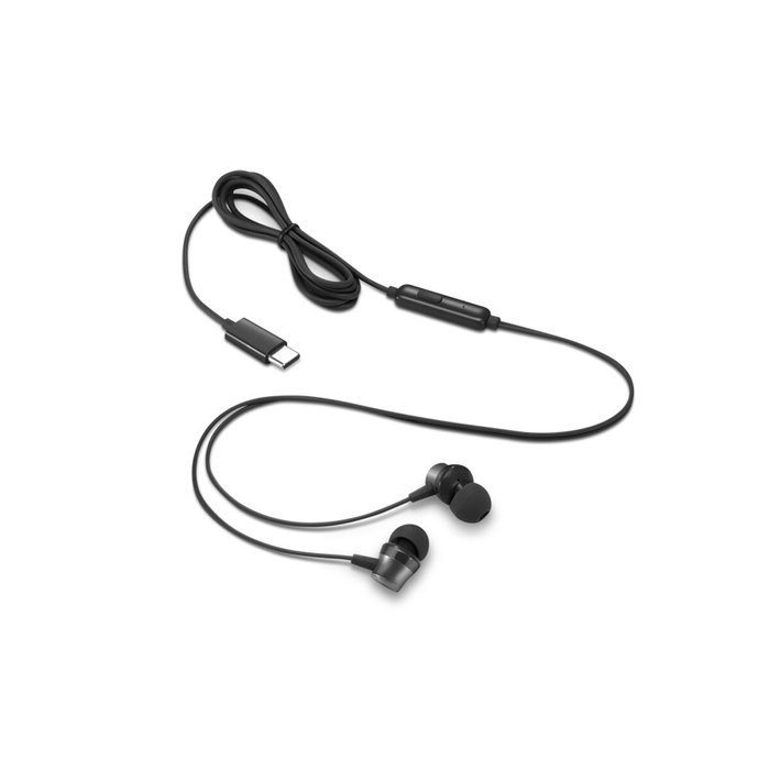 Lenovo Auriculares Alámbricos In-Ear USB Tipo C Negro