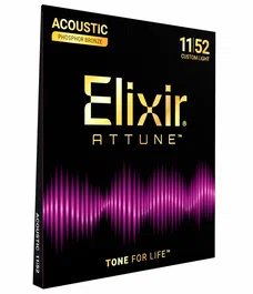 ELIXIR Juego de Cuerdas Acústicas Attune Phosphor Bronze Custom Light 11-52 - Para Guitarra