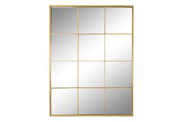 DKD Home Decor Espejo Estilo Ventana Dorado 90x120 cm