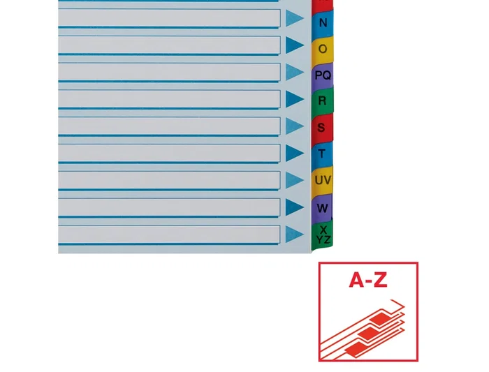 Esselte Separador Alfabetico A-Z Cartulina Mylar Multitaladro DIN A4