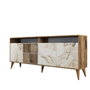 Hanah Home Milan 523 Conjunto de Muebles de Salón, Nogal y Blanco, Acabado Mármol