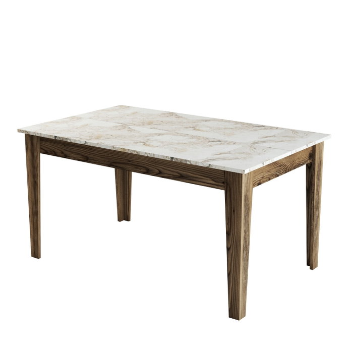 Hanah Home Milan 523 Conjunto de Muebles de Salón, Nogal y Blanco, Acabado Mármol
