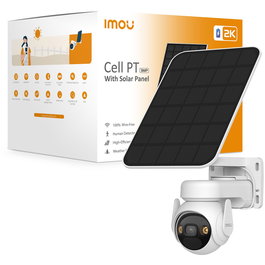 Imou Cell PT Cámara de Seguridad IP Exterior Inalámbrica con Panel Solar FSP12 Kit, 3MP, Alexa, Detección de Personas, Batería de 15000 mAh