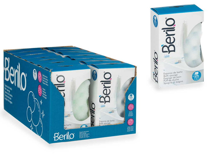BERILO Esponja Exfoliante Doble Capa Surtida 2 Colores