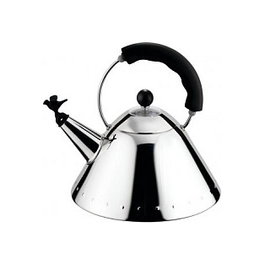 Alessi 9093 B Hervidor de Acero Inoxidable con Silbato de Pájaro