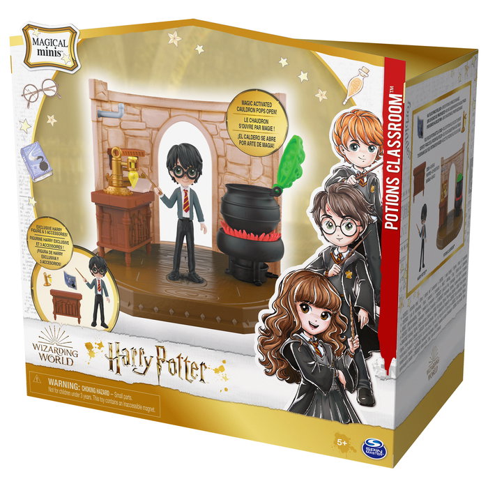 Spin Master Wizarding World Harry Potter Hogwarts Aula de Pociones, Set con Figura Exclusiva Harry Potter de 8 cm y 3 Accesorios - 6061847 - Juguete para Niños de 5 Años o Más