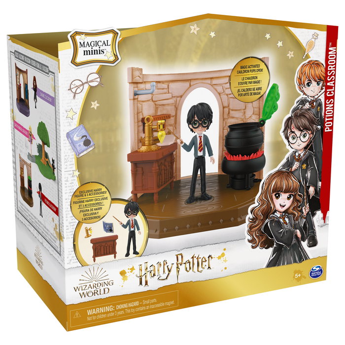 Spin Master Wizarding World Harry Potter Hogwarts Aula de Pociones, Set con Figura Exclusiva Harry Potter de 8 cm y 3 Accesorios - 6061847 - Juguete para Niños de 5 Años o Más