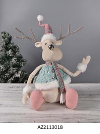 DKD Home Decor Figura de Reno Verde en Poliéster