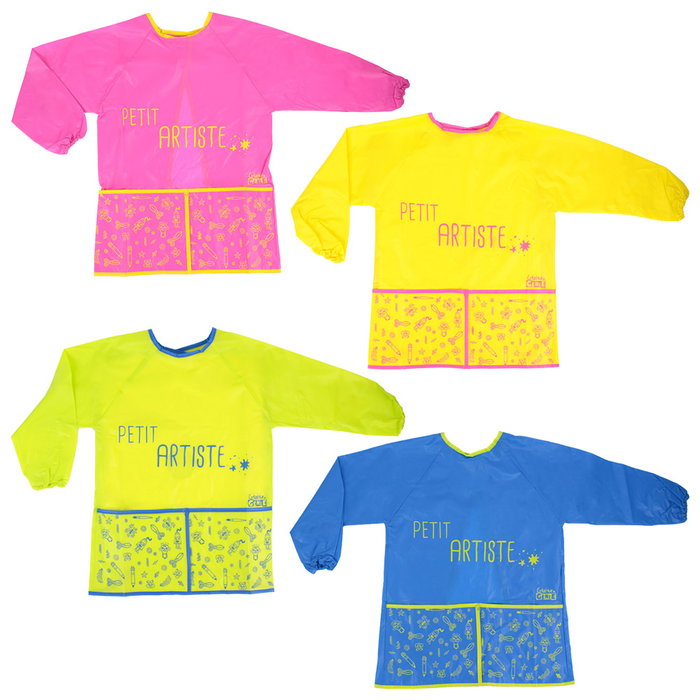 Createur de Genie Delantal Niños con Mangas y Bolsillos para Pintura o Cocina, Tallas 3-8 Años, PVC, 43x54 cm Createur de Genie Delantal Niños con Mangas y Bolsillos para Pintura o Cocina, Tallas 3-8 Años, PVC, 43x54 cm