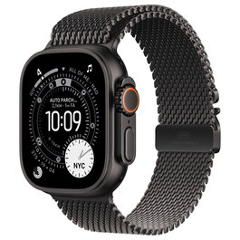 Apple Watch Ultra 3 Titanium Cellular 49mm Negro con Correa Milanese de Titanio Negro, Talla Pequeña, GPS, 5G, 64 GB, Resistencia 100m