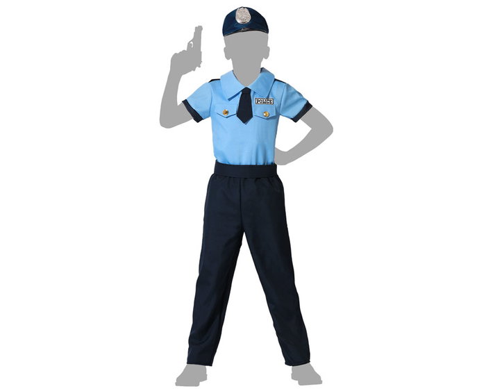 Disfraz Policía Niño Infantil Uniforme Azul