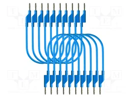 PEAKTECH Cable de prueba azul de 0,5m con enchufes de banana 4mm