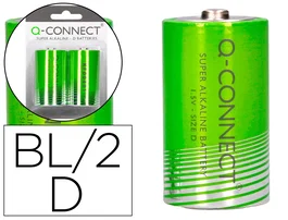 Q-connect Pilas alcalinas de larga duración, blíster de 2 unidades