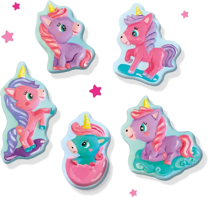 Ses Creative 1710566032688 Moldear y pintar Bebés Unicornios - Pasatiempos creativos - Moldea y pinta 5 unicornios diferentes