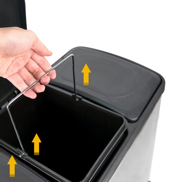 Confortime Cubo Reciclaje con Pedal 3x15 Litros 60 x 36 x 47.5 cm Confortime Cubo Reciclaje con Pedal 3x15 Litros 60 x 36 x 47.5 cm