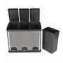 Confortime Cubo Reciclaje con Pedal 3x15 Litros 60 x 36 x 47.5 cm