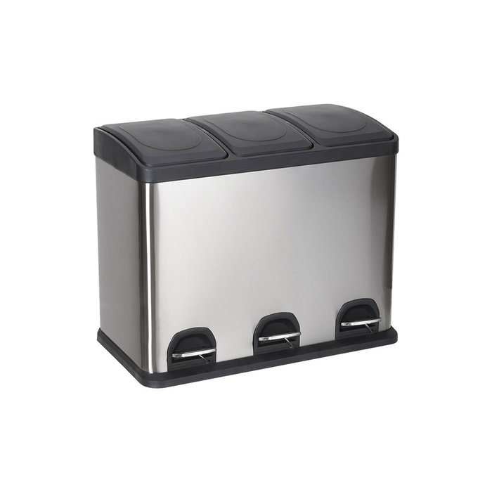 Confortime Cubo Reciclaje con Pedal 3x15 Litros 60 x 36 x 47.5 cm Confortime Cubo Reciclaje con Pedal 3x15 Litros 60 x 36 x 47.5 cm
