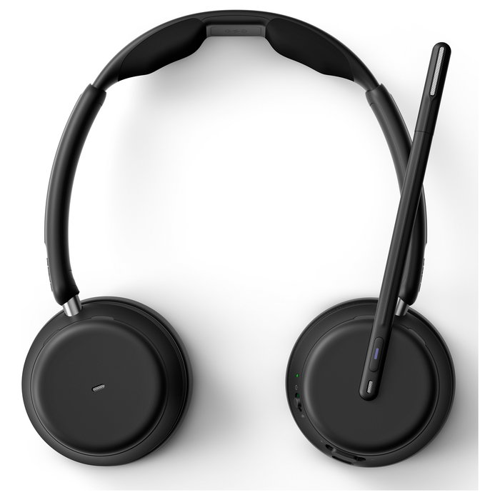 EPOS Impact 1061T Auriculares Bluetooth Inalámbricos para Oficina y Centro de Llamadas, Doble Diadema Ajustable, Negro