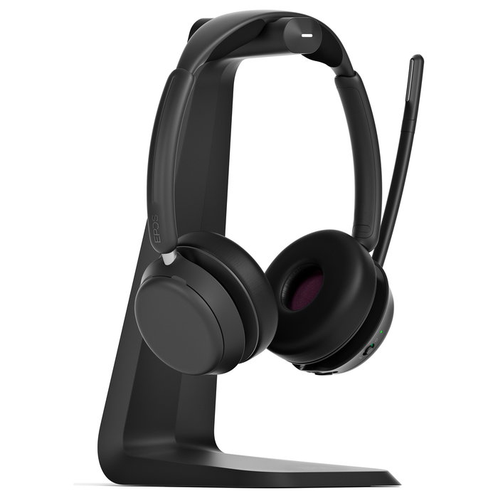 EPOS Impact 1061T Auriculares Bluetooth Inalámbricos para Oficina y Centro de Llamadas, Doble Diadema Ajustable, Negro