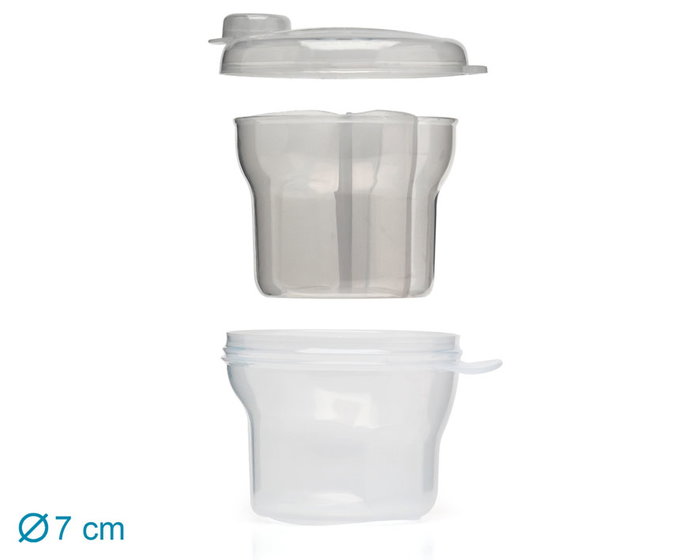 KioKids Dispensador de Leche en Polvo con 3 Compartimentos, Gris, +0 Meses