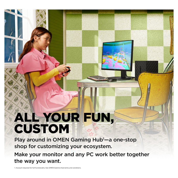 HP OMEN Monitor Gaming 27" (27 pulgadas) - Pantalla IPS FHD 1920x1080, 165 Hz, 1 ms, AMD FreeSync Premium, HDR 400, Soporte VESA, Negro
